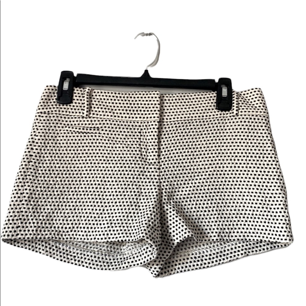 Loft Cream and Black Mini Textured Shorts
